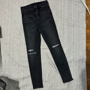 American Eagle Outfitters Black Ripped Skinny Jeans